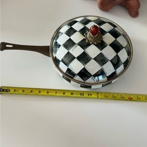 Mackenzie Childs enamel sweet cooking pan w lid Courtly Check